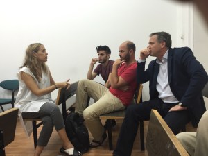 In the court room with my co-defendants and our lawyer, the one and only Ms. Gaby Laski.